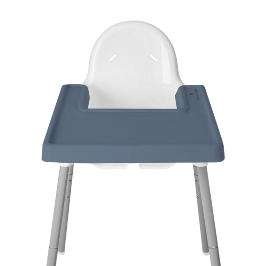 MANTEL DE SILICÓN PARA SILLA ALTA DE BEBÉ , AZUL GRIS