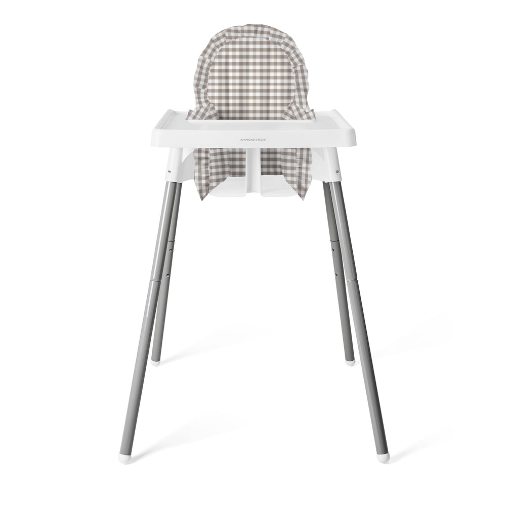 FUNDA PARA SILLA ALTA, OLANES CUADRO ARENA