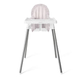 FUNDA PARA SILLA ALTA, OLANES CUADRO ROSA BAJITO
