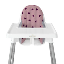 FUNDA PARA SILLA ALTA, CORAZON LILA