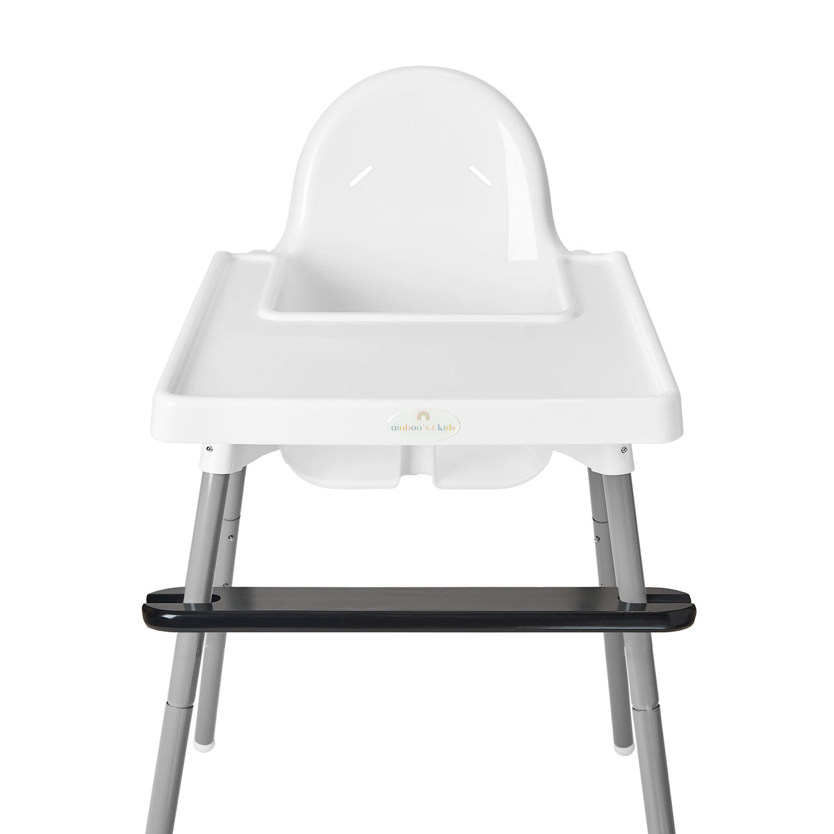 REPOSAPIÉS AJUSTABLE PARA SILLA ALTA,  NEGRO
